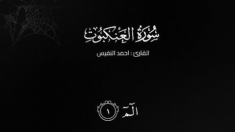 سورة العنكبوت كاملة | القارئ : احمد النفيس | ترتيل عراقي حزين