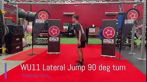 WU11 Lateral Jump 90 deg turn to Single Leg Catch