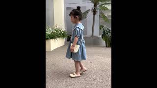 2023 Baby Girls Denim Dress Summer Solid Color Soft Comfort Fashion Clothes Pretty Kids 2-12Y screenshot 3