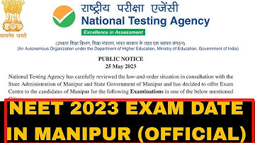 NEET 2023 EXAM DATE FOR MANIPUR STUDENTS||OFFICIAL NOW 🔥