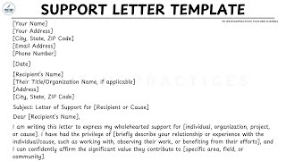 Letter Template How To Write Support Letter Step By Step Guide Writing Practices