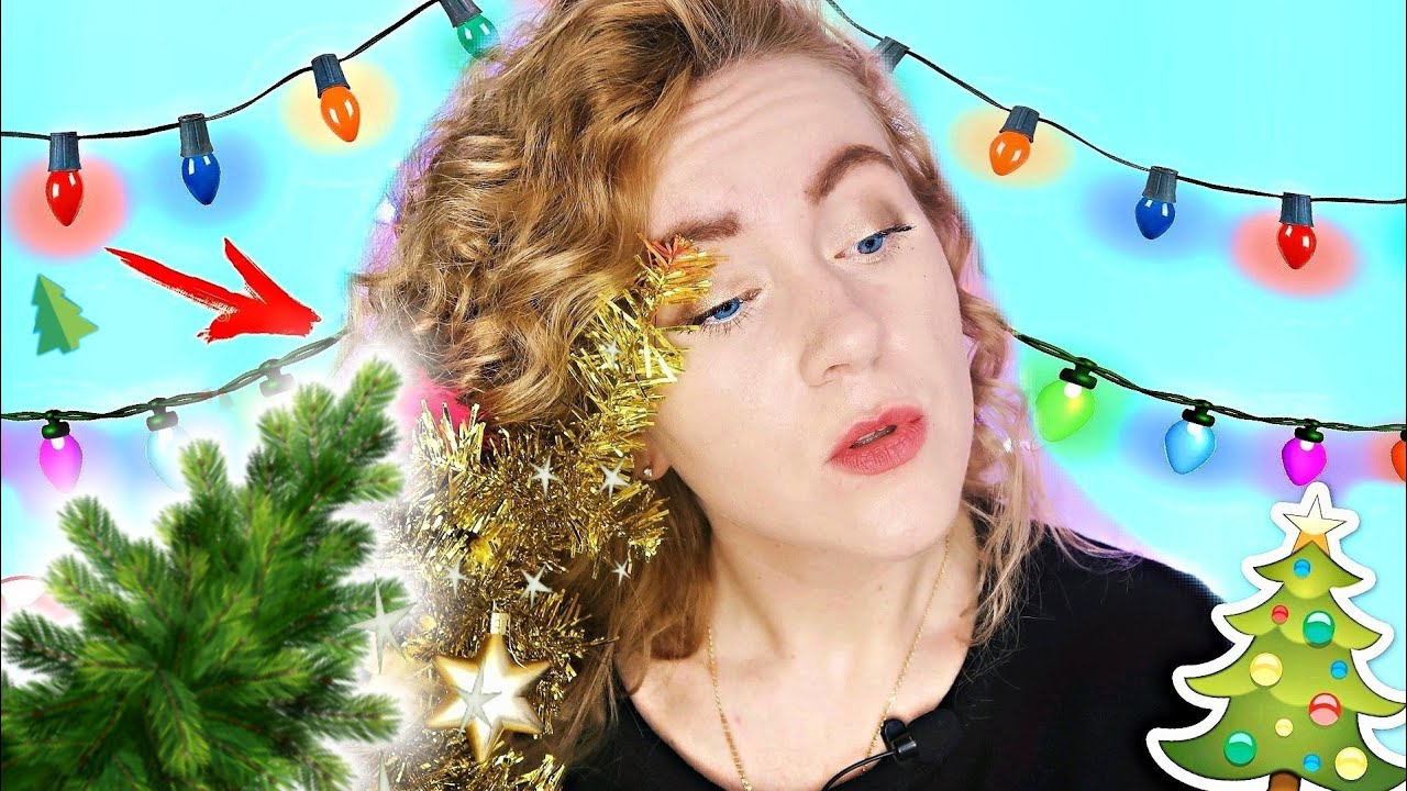 МАКИЯЖ НОВОГОДНЕЙ ЕЛКОЙ / БЕЗУМНЫЙ ЧЕЛЛЕНДЖ / FULL FACE  Of Makeup Using A Christmas TREE