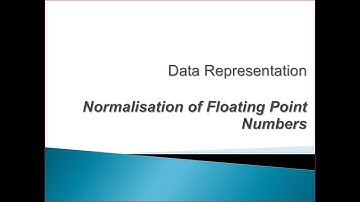 Normalisation of Floating Point Numbers