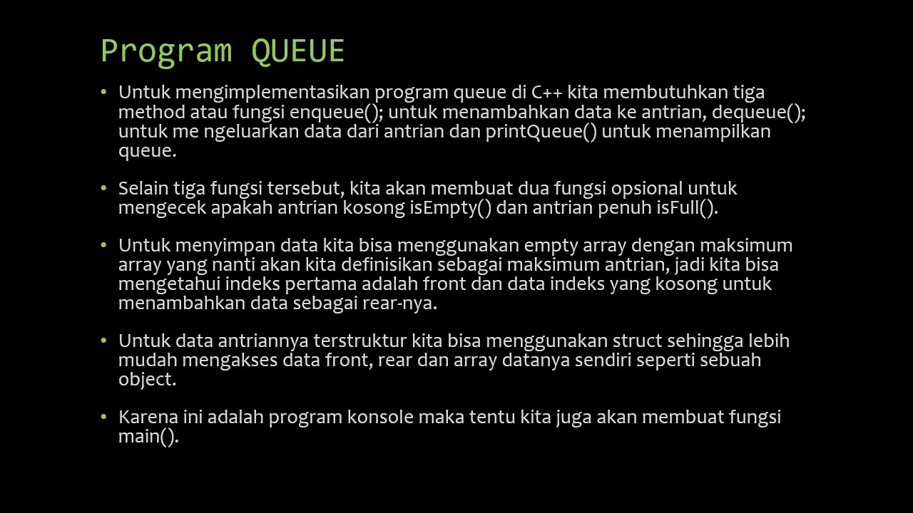 tugas praktikum struktur data Queue - YouTube