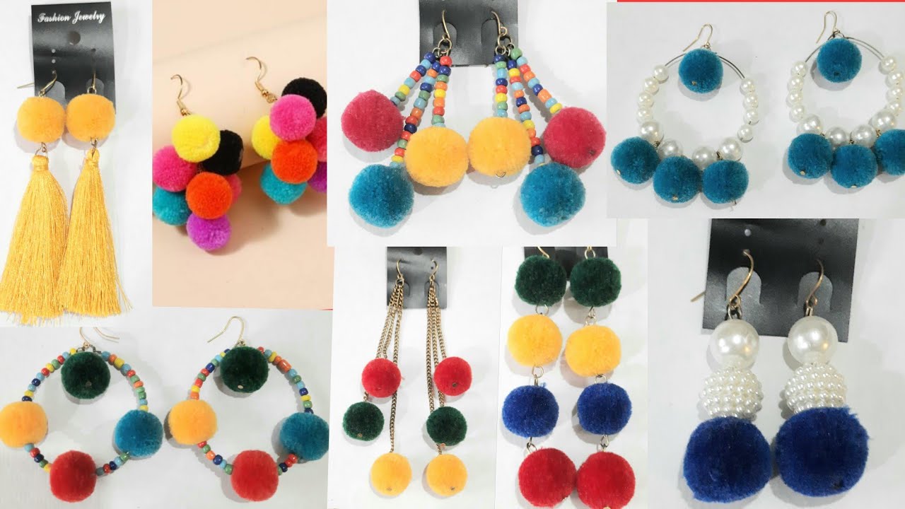 Tinsel Pom Pom Earrings | Red+White+Blue – Southern Routes