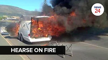 WATCH | Hearse on fire in Western Cape with corpse inside