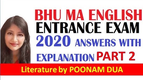 BHU 2020 PART 2 Q 31 to 60 MA English Entrance PET Question Paper Answer Key Full Explanation