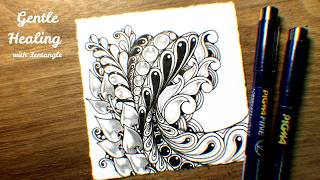 【Zentangle Inspired Art】Soft Lines in Still Monochrome