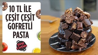 10 TL ile Yapabileceğiniz Bol Çikolatalı Pasta Tarifi Çeşit Çeşit Gofretli😍