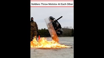 Soldiers Throw Molotov Cocktails At Each Other #shorts
