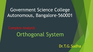 Complex Analysis: Orthogonal System News