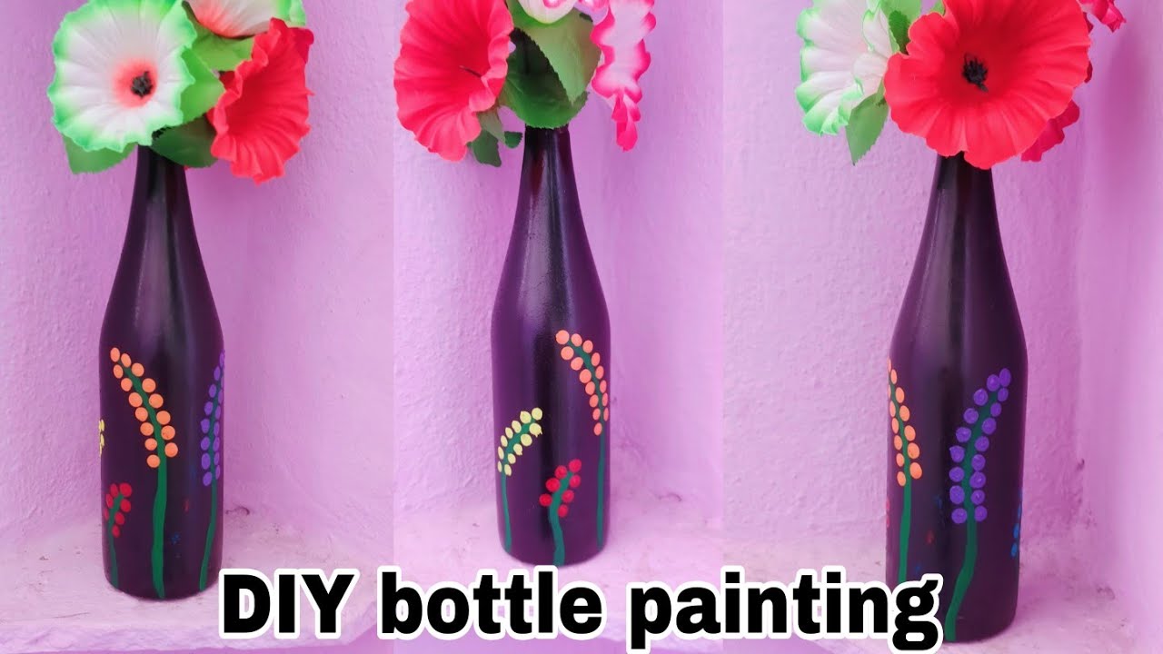DIY bottle painting/bottle painting at home/best out of waste# ...