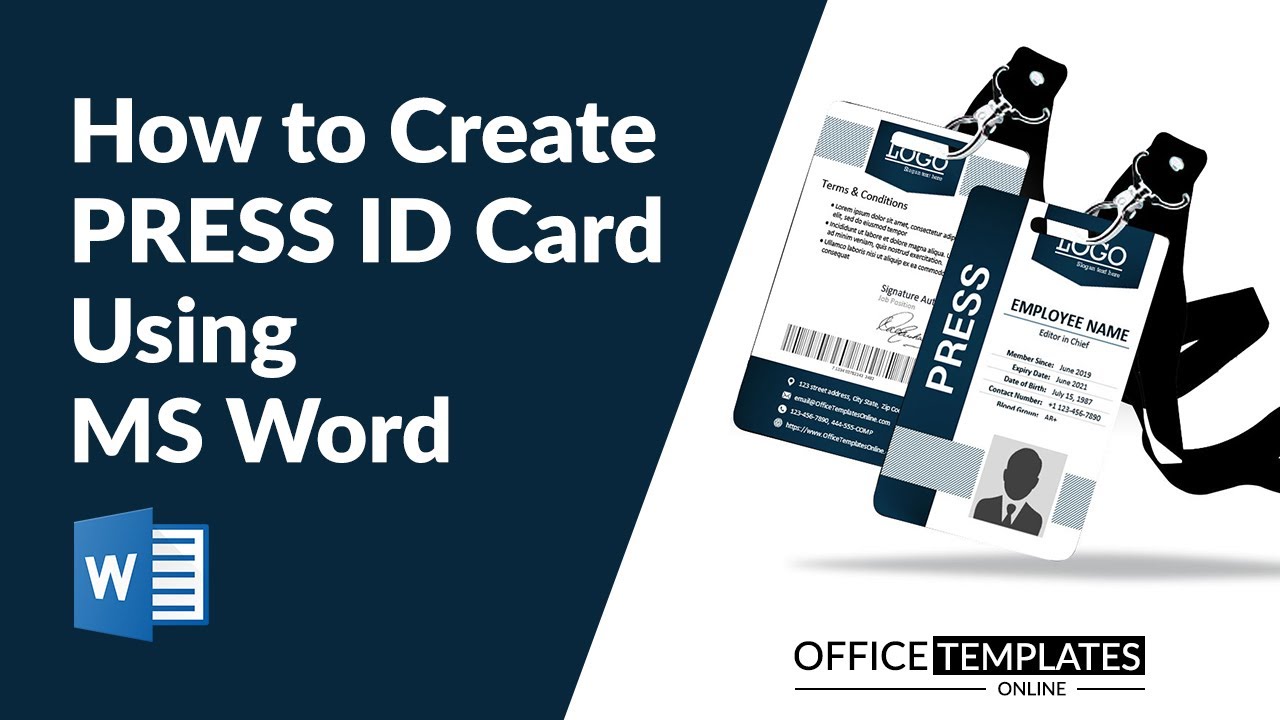 22+ Free Press ID Card (Pass Badge) Templates for MS Word In Photographer Id Card Template