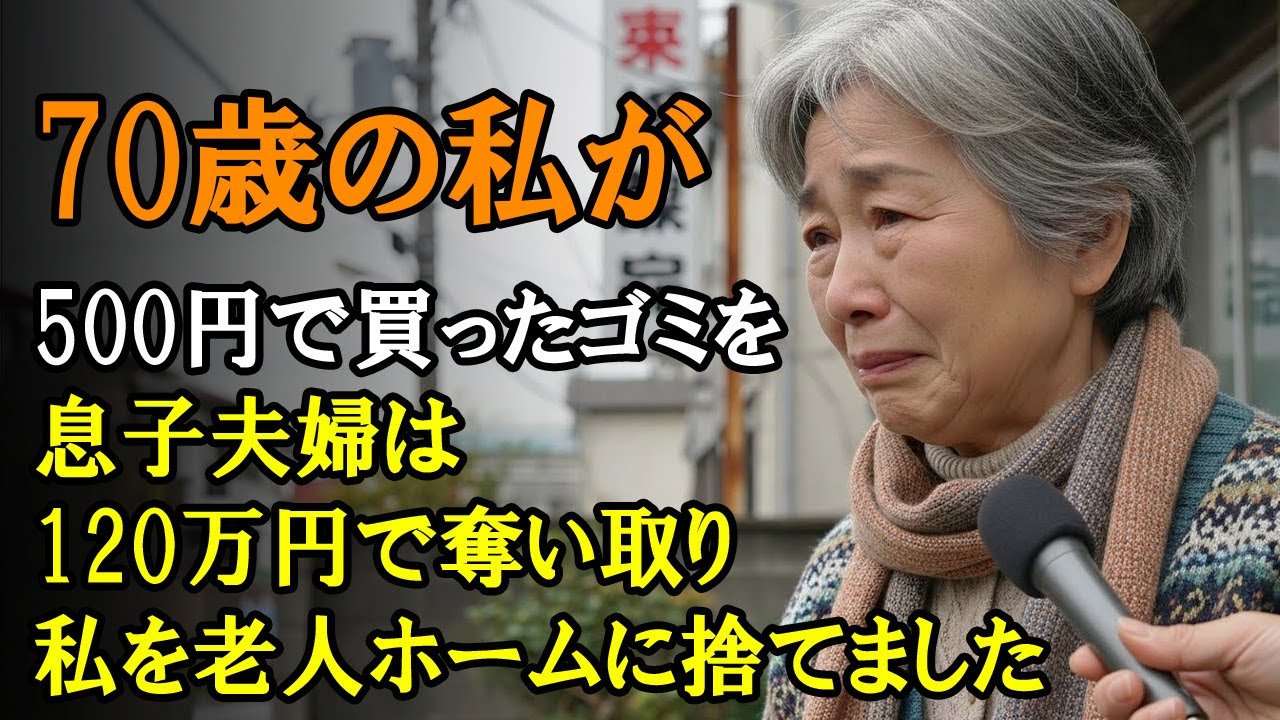 70歳の私が500円で買ったゴミを、息子夫婦は120万円で奪い取り、私を老人ホームに捨てました