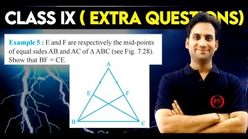 E and F are respectively the mid-points of equal sides AB and AC of ∆ ABC (see Fig. 7.28). Show that