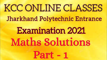jharkhand Polytechnic Entrance Exam 2021 part -1 maths  questions pdf 2021 solution