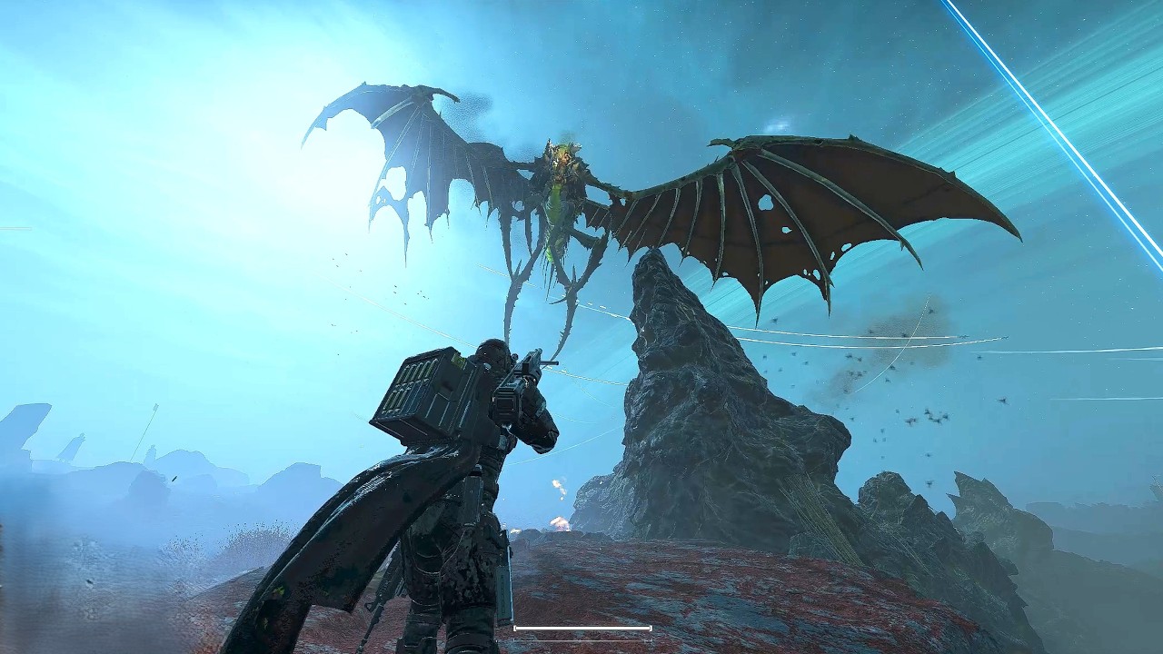 Helldivers 2 - Dragonroach = Bile Titan With Wings…