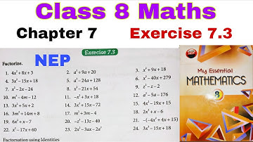 Class 8 | My Essential Mathematics | Chapter 7 Factorisation | Exercise 7.3 | Algebraic expressions 