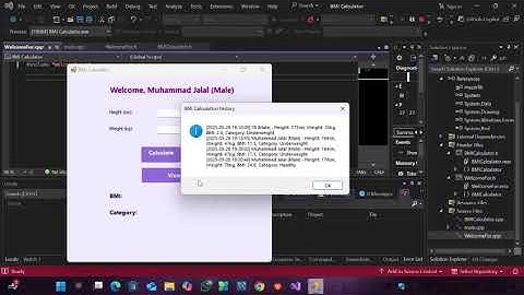 First Video | OOP Semester Project | GUI Based BMI Calculator in C++/CLI  On Visual Studio