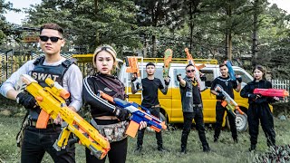 LTT Nerf War : Captain SEAL X Warriors Nerf Guns Fight Crime Dr Lee Transaction Excavator Yard