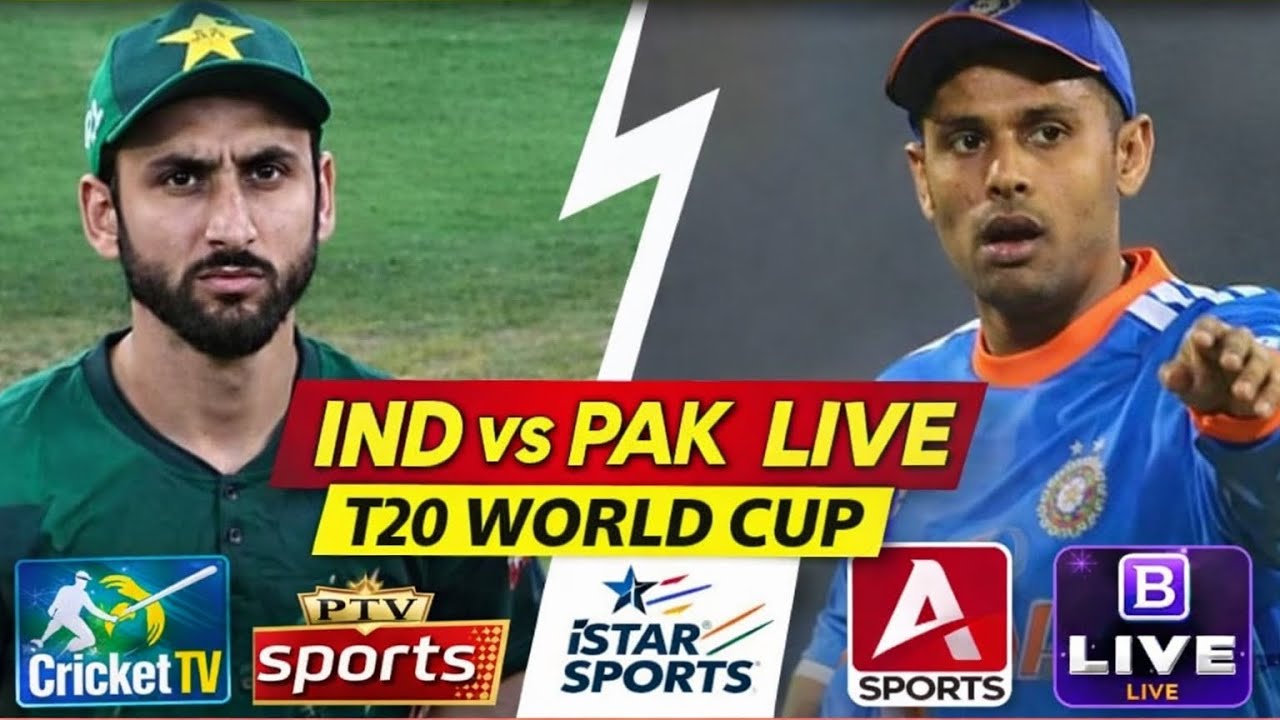 IND vs PAK Live T20 World Cup Free Tv Sports A Sports Ptv sports istar ...