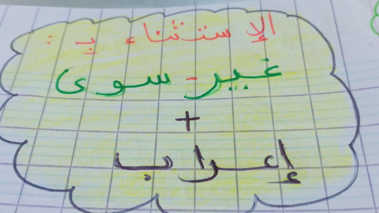 الاستثناء ب  غير و سوى +اعرابه