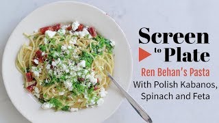 Ren's Pasta with Polish Kabanos, Spinach and Feta for Screen to Plate screenshot 5