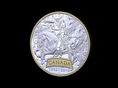 1 Oz. Pure Silver Gold-Plated Coin - First World War Allies: Canada