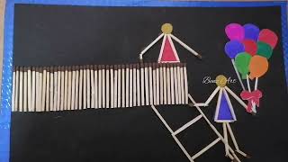 Match Stick Crafts Art From Waste B. Ed Projects School Projects Waste Crafts Art Craft
