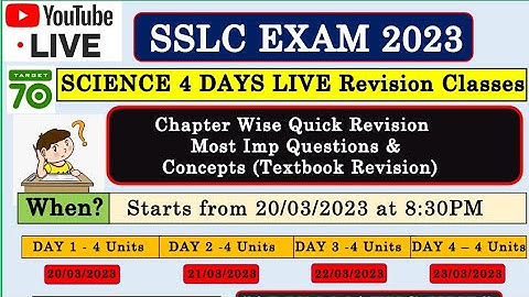 Science Revision : Day - 1 #sslcexam2023 #kseeb