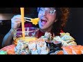 CHEESE SAUCE SUSHI DUMPLING FEAST !!! * ASMR NO TALKING * | NOMNOMSAMMIEBOY