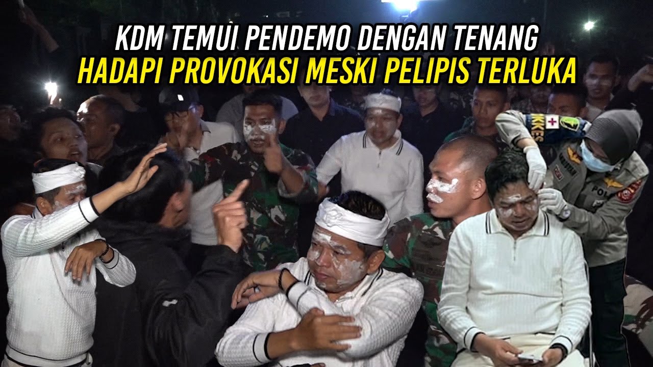 KDM TEMUI PENDEMO | HADAPI PROVOKASI DENGAN TENANG - MESKI PELIPIS TERLUK4