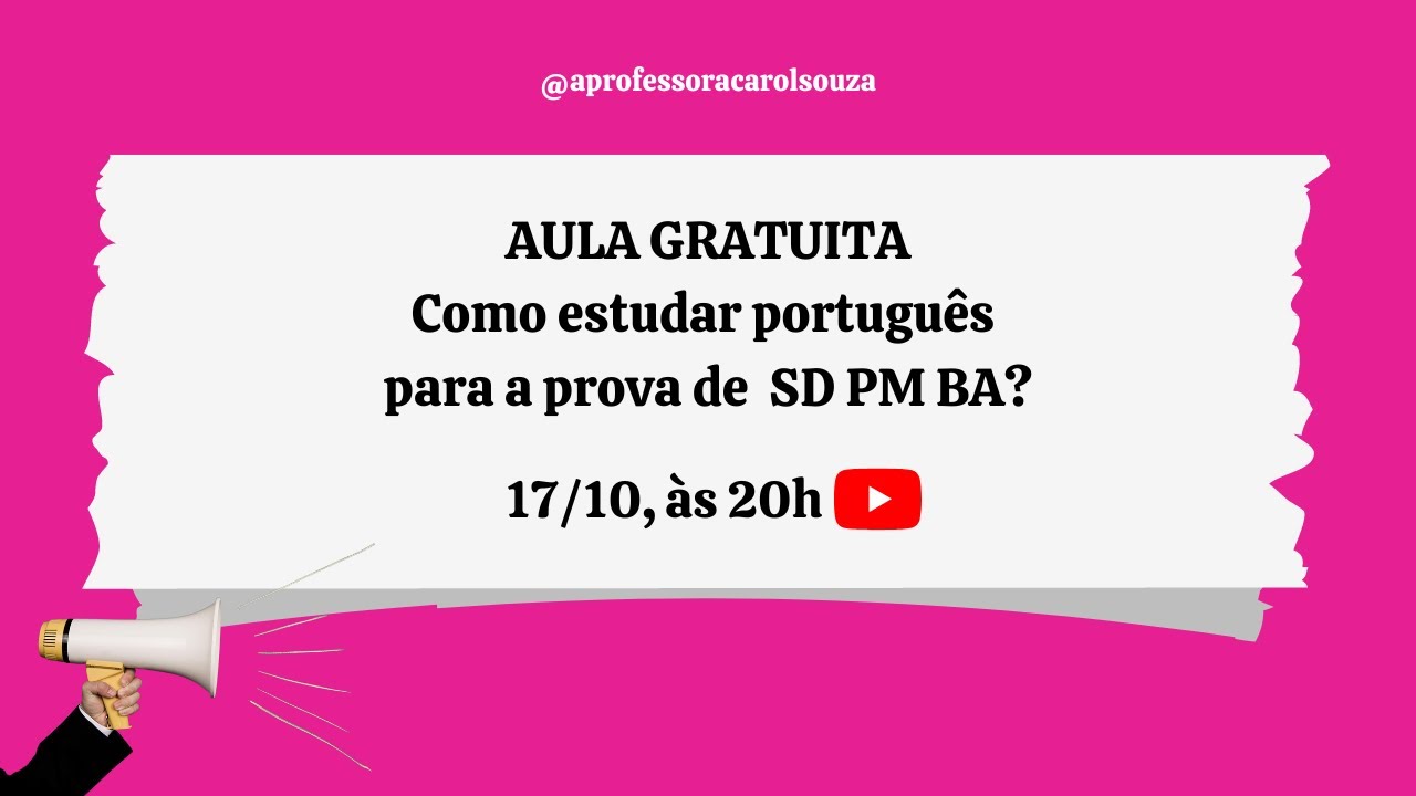 Como estudar Língua Portuguesa para o concurso de soldado PM/BM BA? YouTube Como estudar Língua Portuguesa para o concurso de soldado PM/BM BA? YouTube