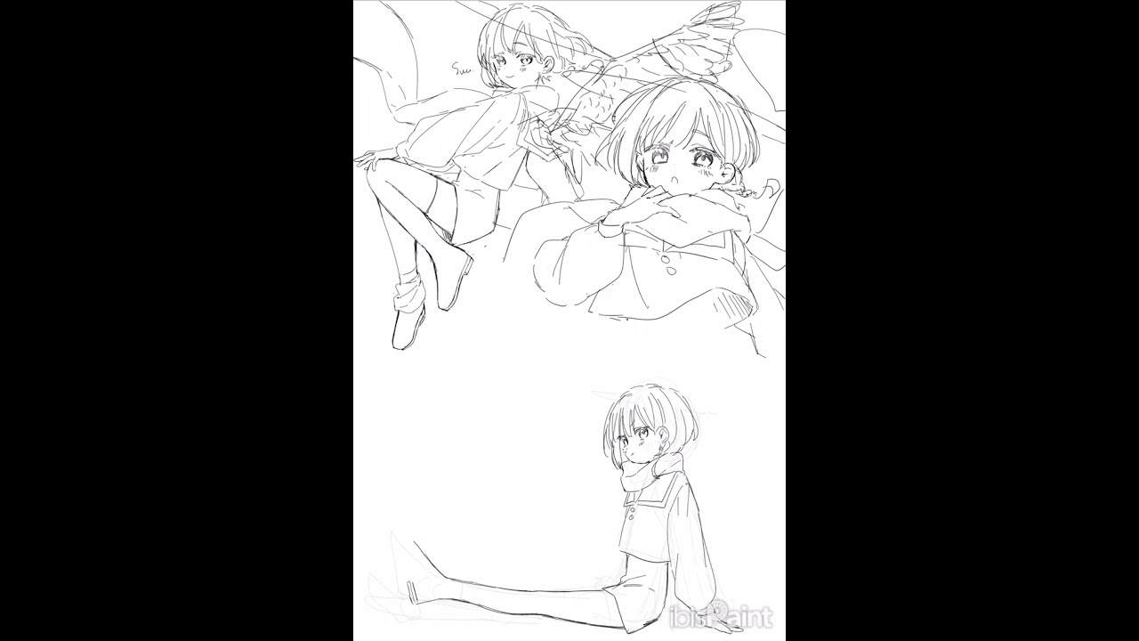 ビュンビュンビュンビュン天使タイムラプス #イラスト #イラストメイキング