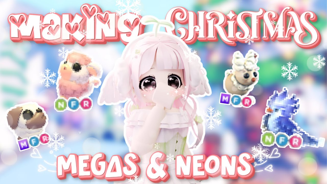 *ੈ🎄✩‧ Создаем мега- и неоновых рождественских питомцев! + РОЗЫГРЫШ #adoptme #adoptmetrades ₊˚🦌⊹♡