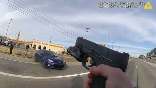 Bodycam footage shows Columbus sergeant getting hit by stolen vehicle, firing shots at suspect