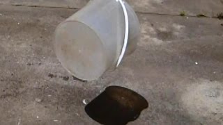 Bucket Drop onto Concrete, Sound Effect, with Video.
