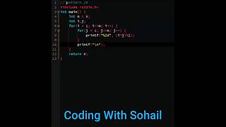Pattern 18 || C Programming || Coding With Sohail #shorts