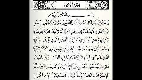 سورة الفجر القارئ سيد أحمد هاشمي