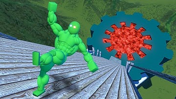 INSANE Ragdoll Physics Madness Epic Mega Ramp Fall Into LAVA!