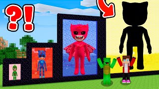 JJ and Mikey found PJ MASKS.EXE portals in minecraft! Challenge from Maizen!