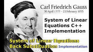 TBB #45: System of Linear Equations with Back Substitution - Implementation