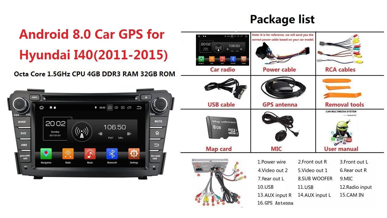 Test: Android 8.0 Os Car Stereo For Hyundai I40(2011-2015) - Youtube