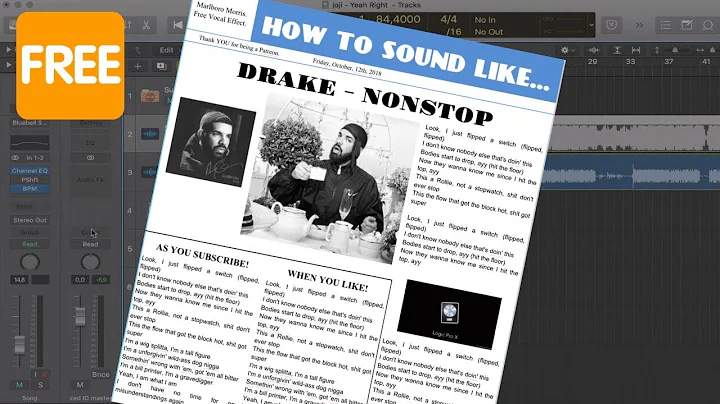 How to Sound Like DRAKE  NON STOP Vocal Effects! FREE DWNLD Logic Pro X EASY!