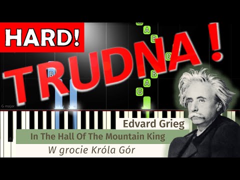 🎹 W grocie Króla Gór (Edvard Grieg) - Piano Tutorial (TRUDNA! wersja) 🎵 NUTY W OPISIE 🎼