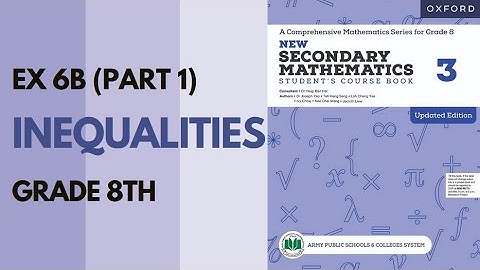 Class 8 Maths (APS) -Exercise 6B (Inequalities) - Part 1 | Oxford Mathematics| Danish Satti