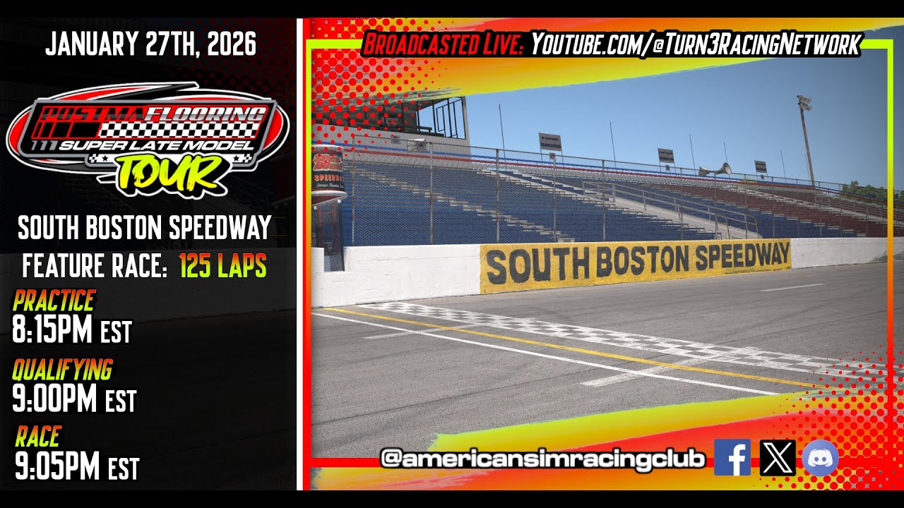 Postma Flooring Super Late Modes | American Sim Racing Club | Race #2 | South Boston Speedway
