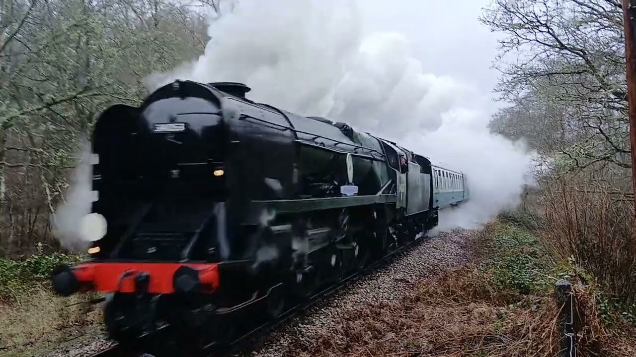 Bulleid Pacific 34053 "303 Squadron" passing High Rocks Lane 26 January 2025