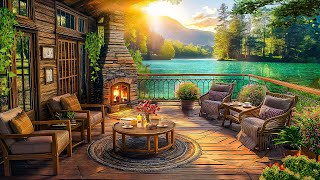 Cozy Spring Coffee Shop Ambience ~ Jazz Relaxing Music 🌸Smooth Piano Jazz Instrumental Music to Work