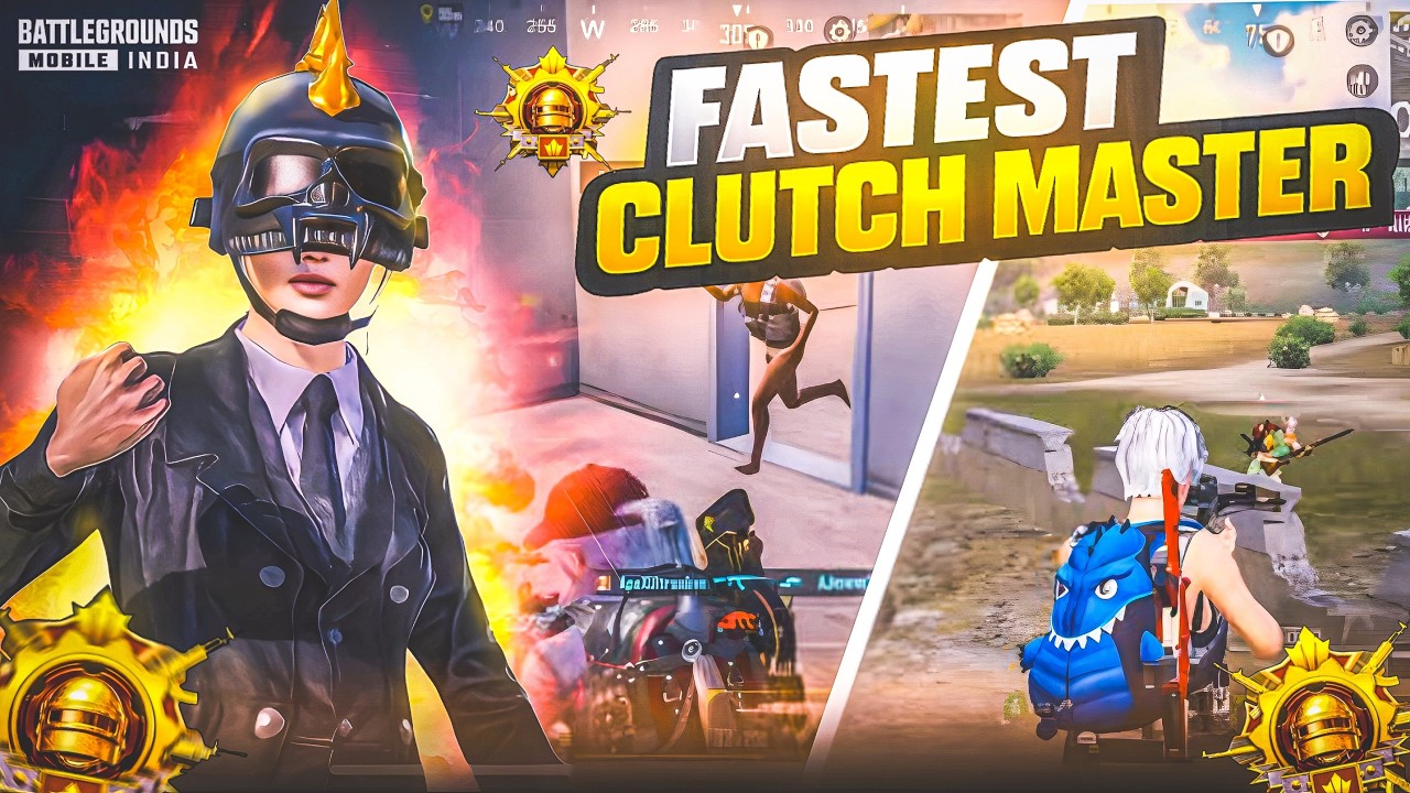 Fastest Clutch Master🔥Intense 1v4 in Conqueror Lobby Gameplay | BGMI ...